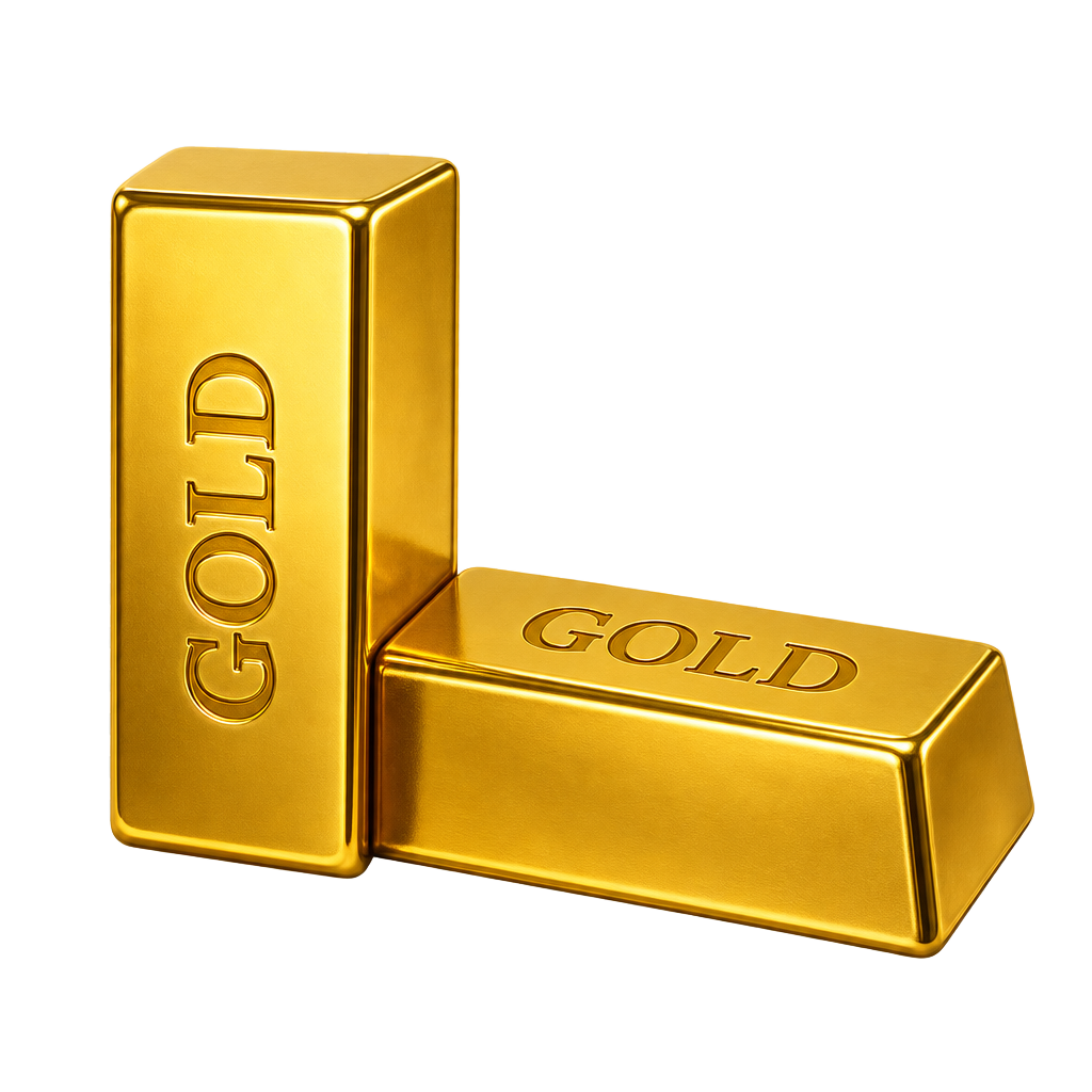 Two gold bars stamped with GOLD